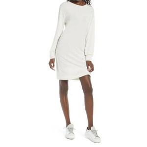 Fraiche By J In Ivory Long Sleeve Sweater Dress Size Large